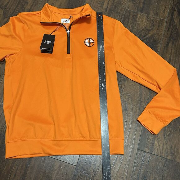 NWT Waggle Blaze Quarter Zip Pullover Mens Small Orange Golf Lightweight Buck - Picture 2 of 9
